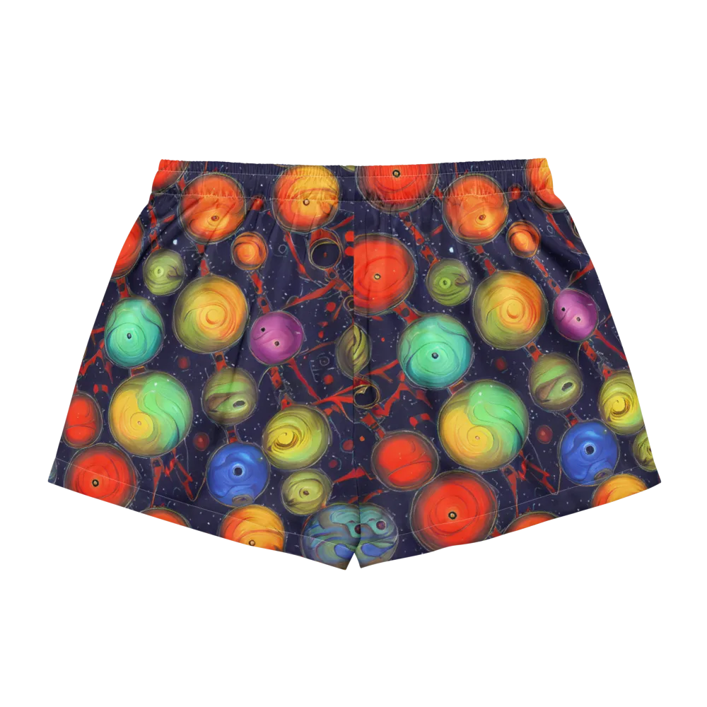 Orbiting Kaleidoscope on Women's Pajama Shorts — Back