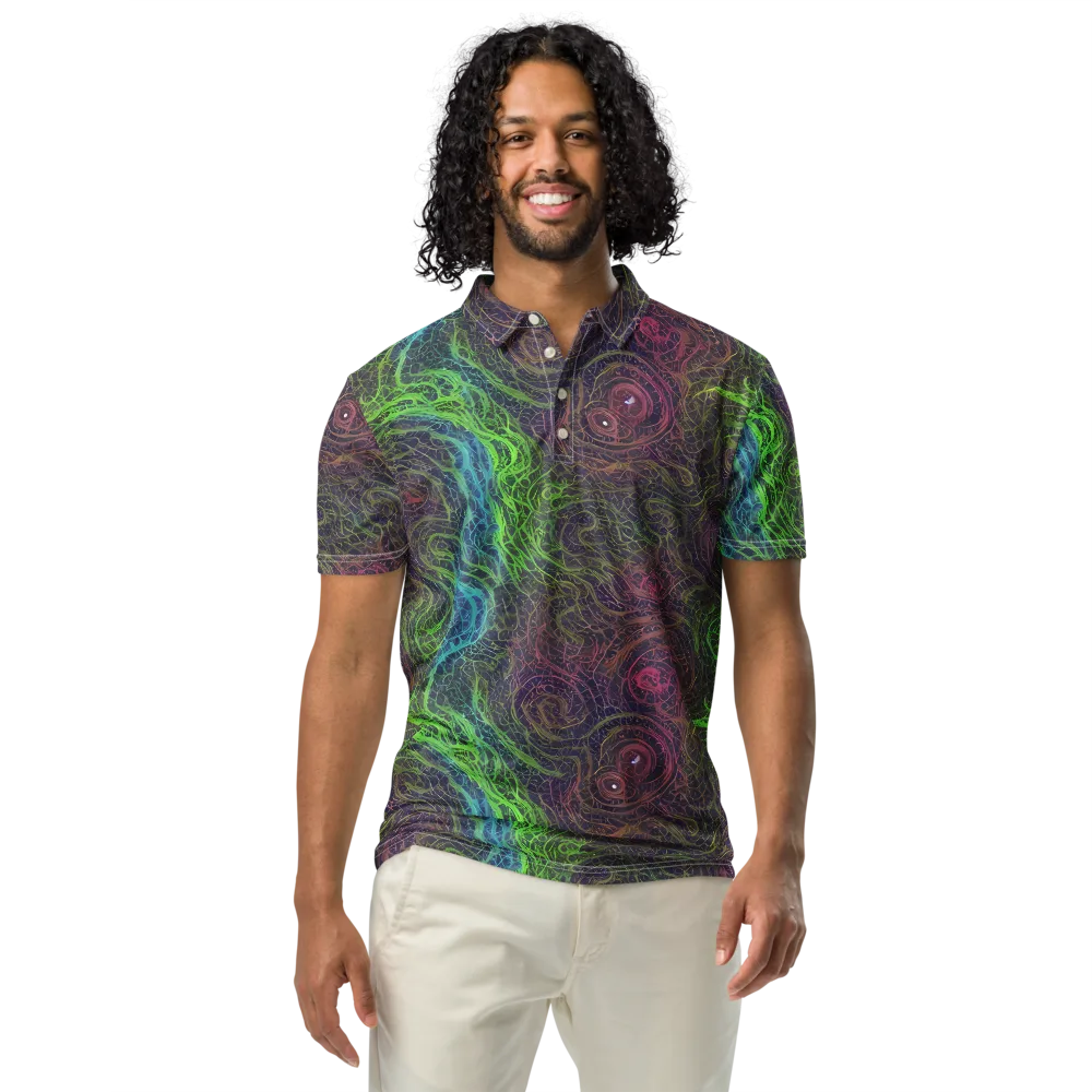 Chromatic Tangled on Men's Slim Fit Polo Shirt — Front