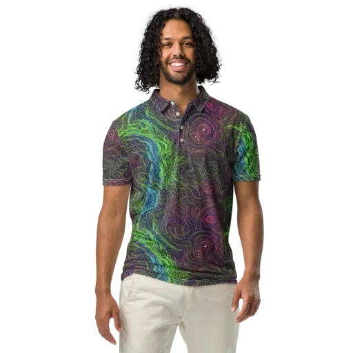 Chromatic Tangled on a Men's Slim Fit Polo Shirt