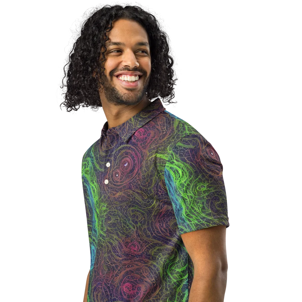 Chromatic Tangled on Men's Slim Fit Polo Shirt — Left Front