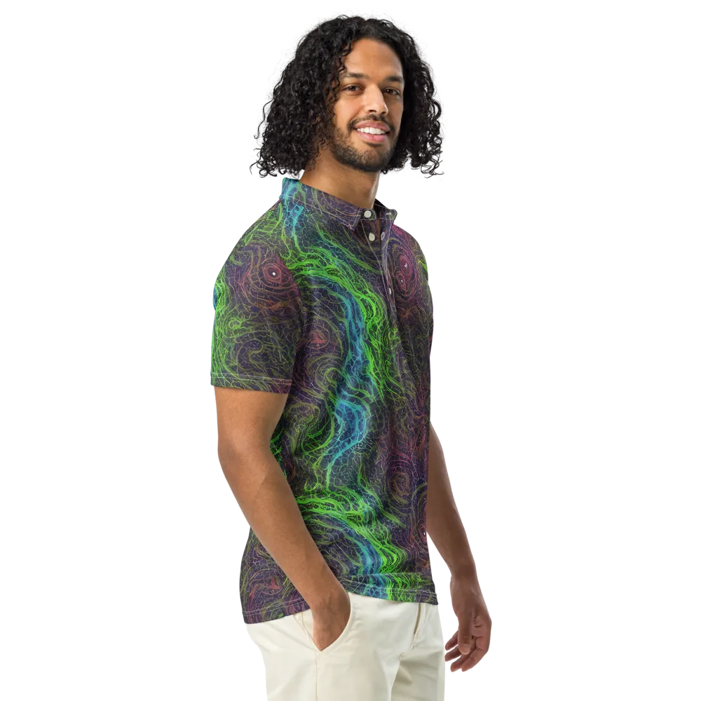 Chromatic Tangled on Men's Slim Fit Polo Shirt — Right Front