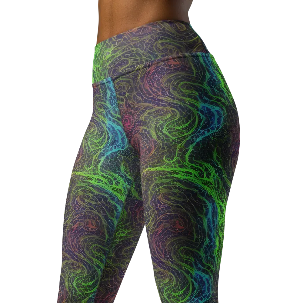 Chromatic Tangled on Yoga Leggings — Left Front