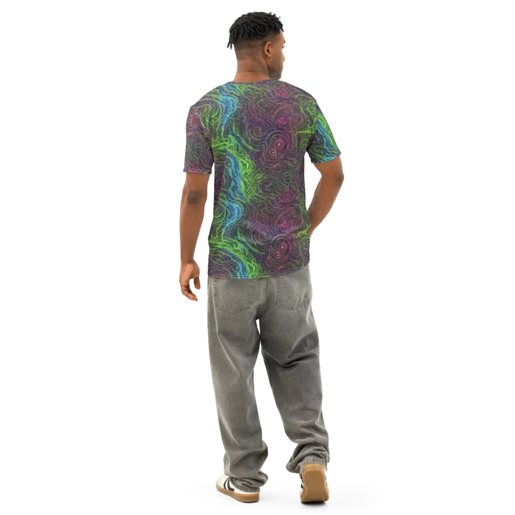 Chromatic Tangled on Men's Cotton Crew Neck T-Shirt — Back