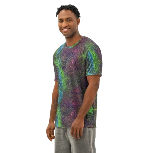 Chromatic Tangled on a Men's Cotton Crew Neck T-Shirt