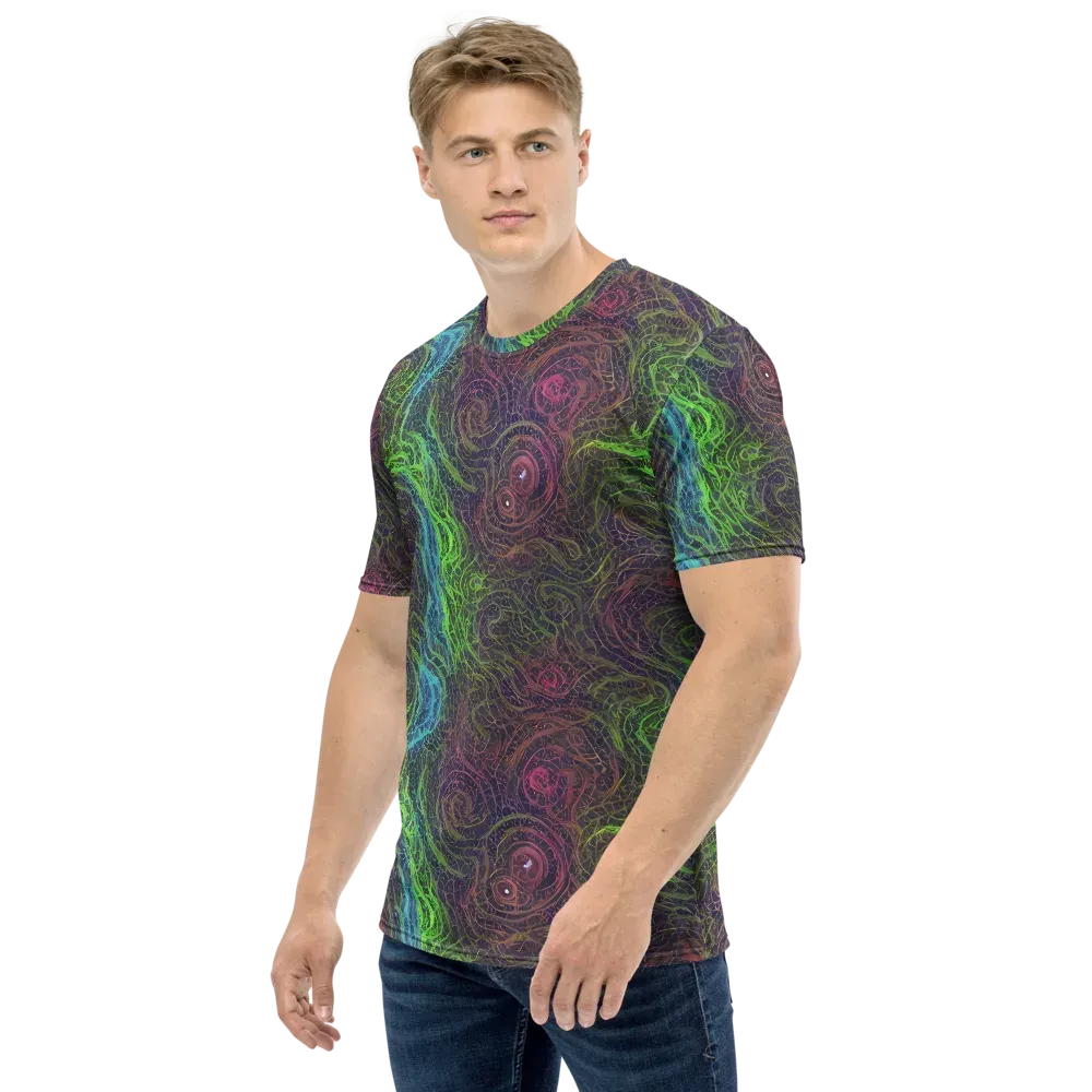 Chromatic Tangled on Men's Crew Neck T-Shirt — Left