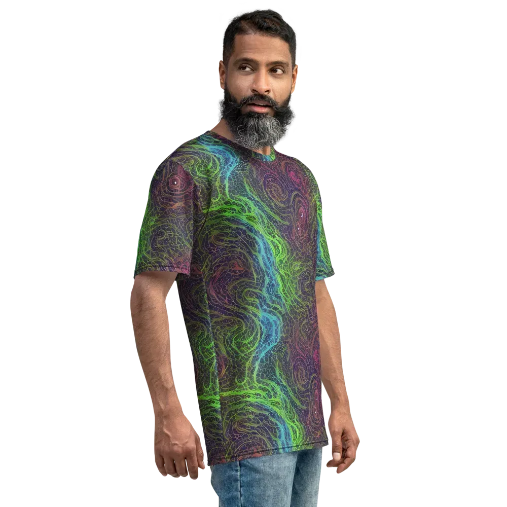 Chromatic Tangled on Men's Crew Neck T-Shirt — Right