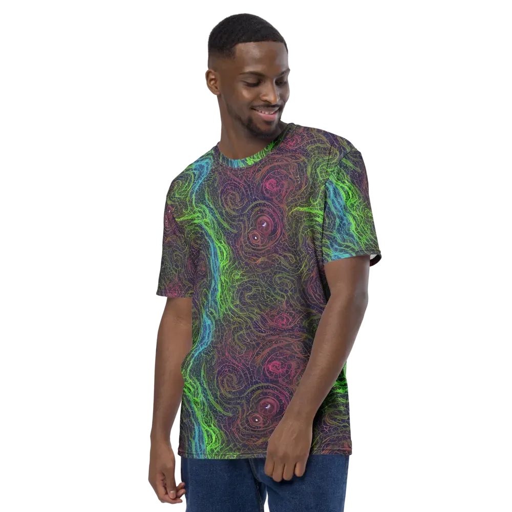 Chromatic Tangled on Men's Crew Neck T-Shirt — Left