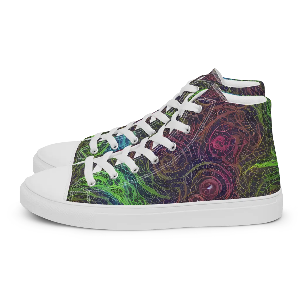 Chromatic Tangled on Women's High Top Canvas Shoes — Left