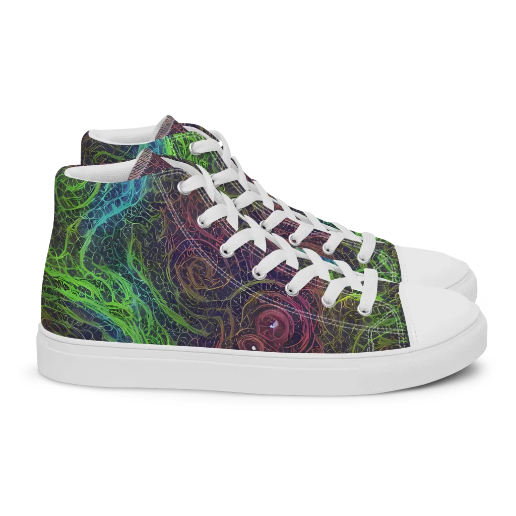 Chromatic Tangled on Women's High Top Canvas Shoes — Right