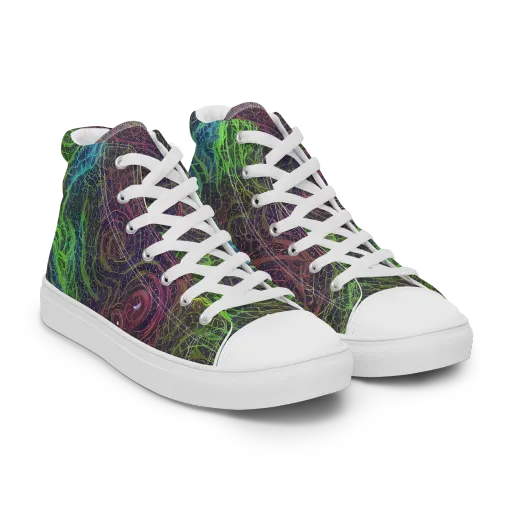 Chromatic Tangled on a Women's High Top Canvas Shoes