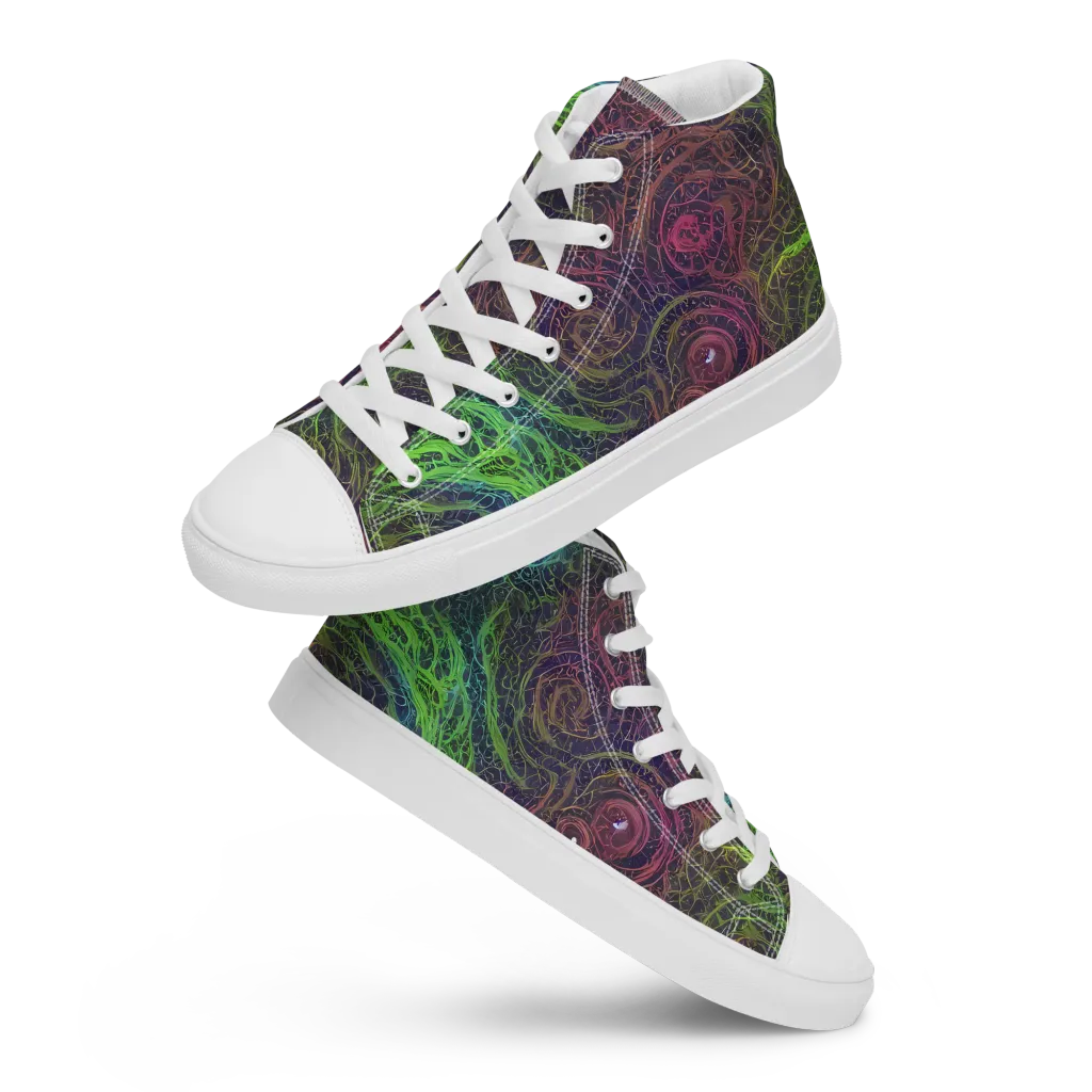 Chromatic Tangled on Women's High Top Canvas Shoes — Front