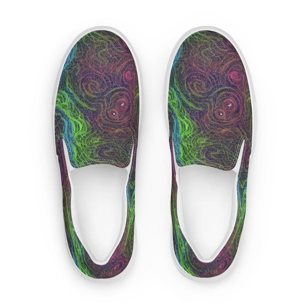Chromatic Tangled on Men's Slip-On Canvas Shoes — Front