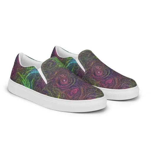 Chromatic Tangled on a Men's Slip-On Canvas Shoes