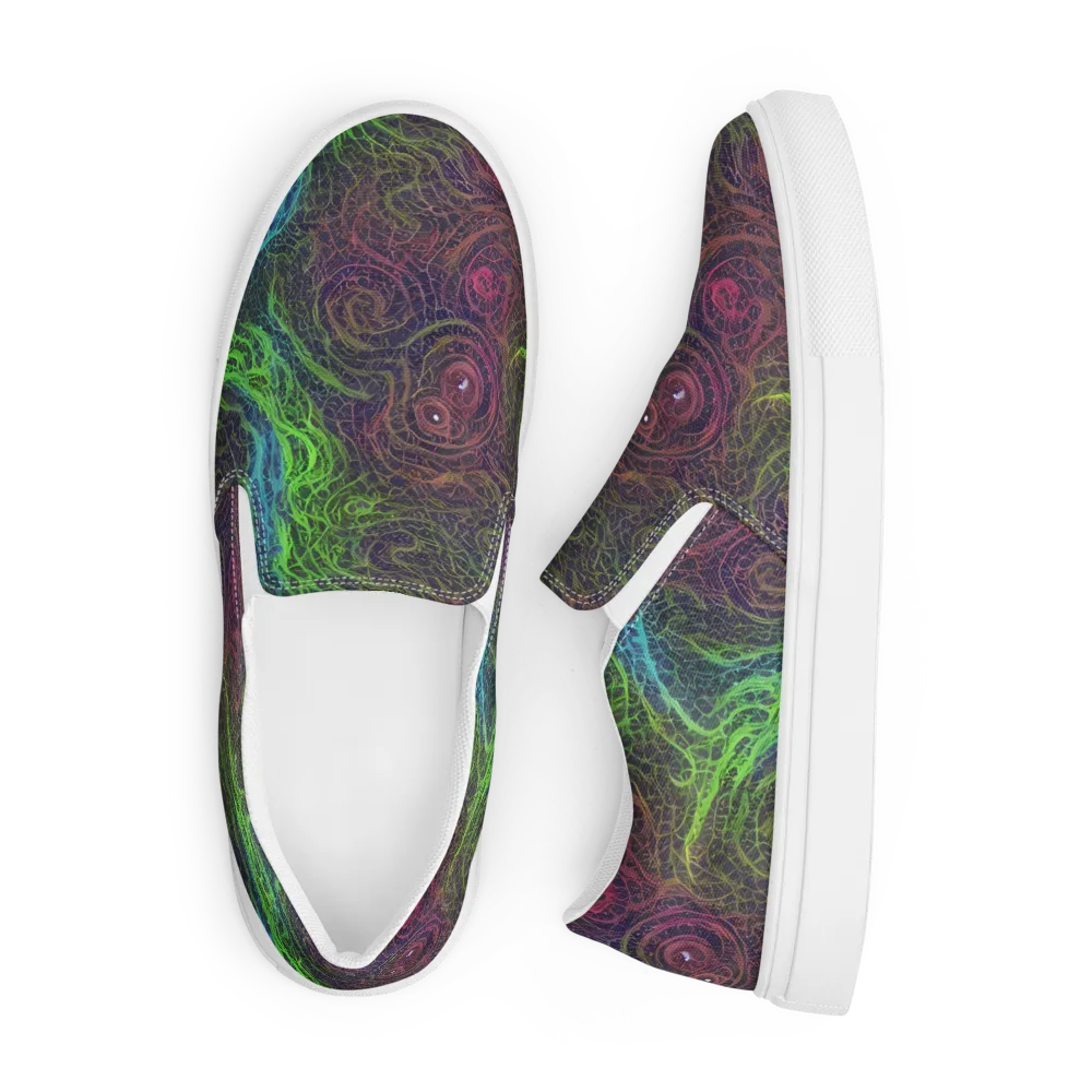 Chromatic Tangled on Men's Slip-On Canvas Shoes — Front