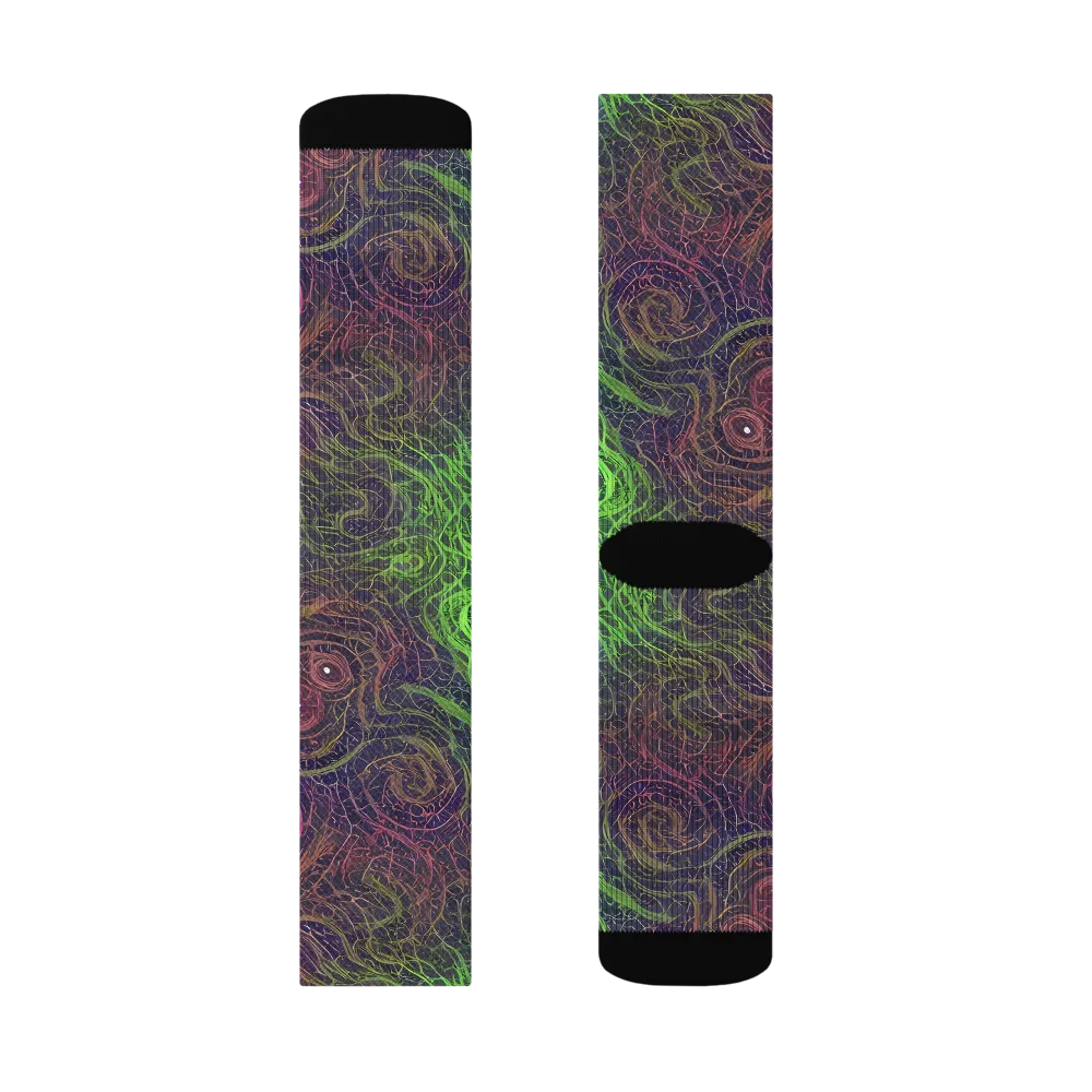 Chromatic Tangled on Socks — Left Sock