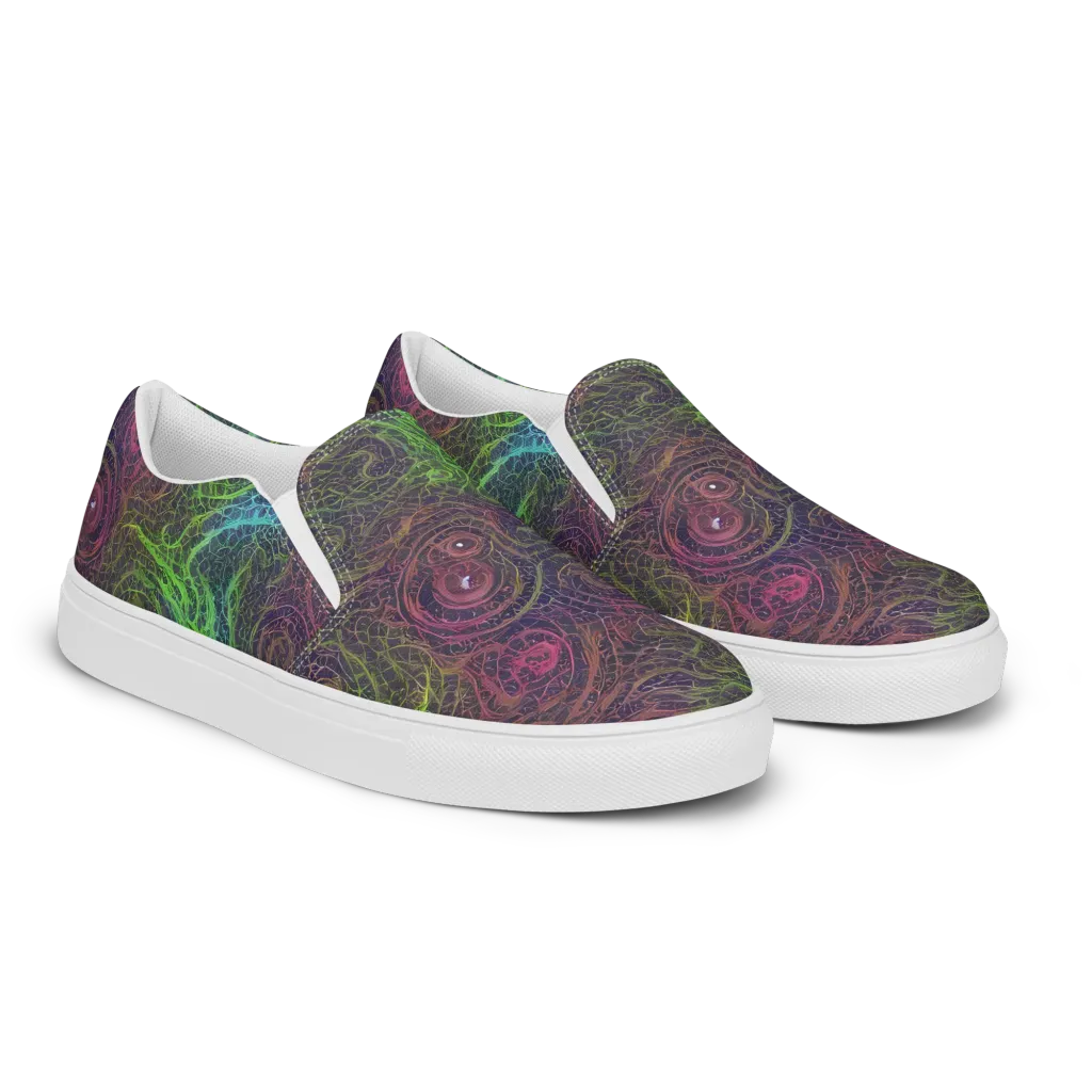 Chromatic Tangled on Women's Slip-On Canvas Shoes — Right Front