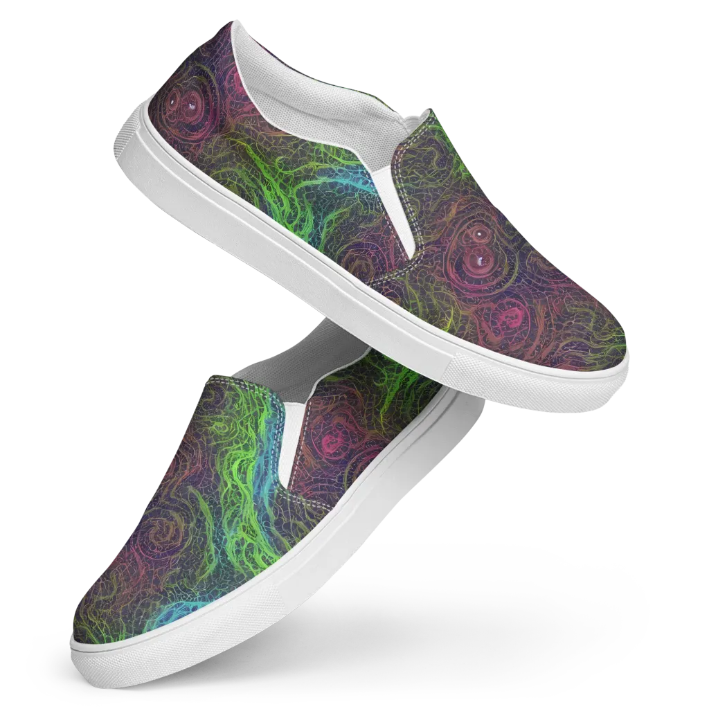 Chromatic Tangled on Women's Slip-On Canvas Shoes — Front