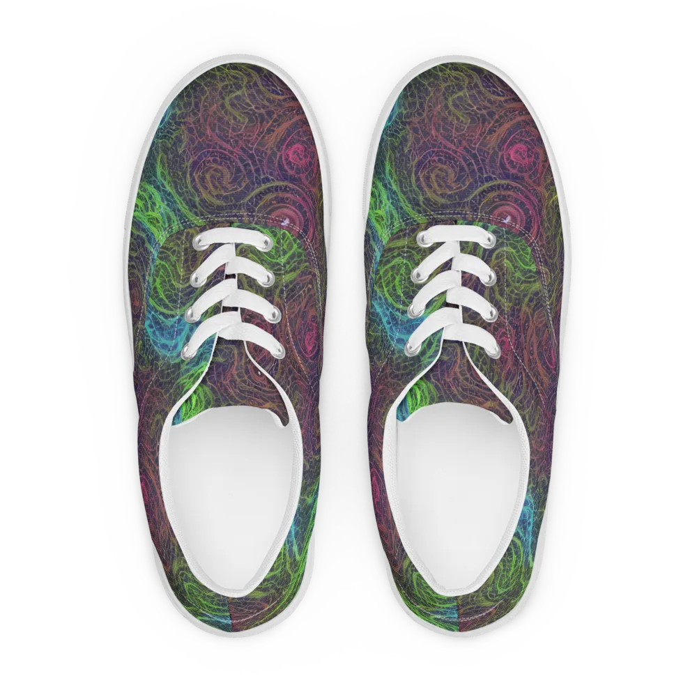 Chromatic Tangled on Men's Lace-Up Canvas Shoes — Front