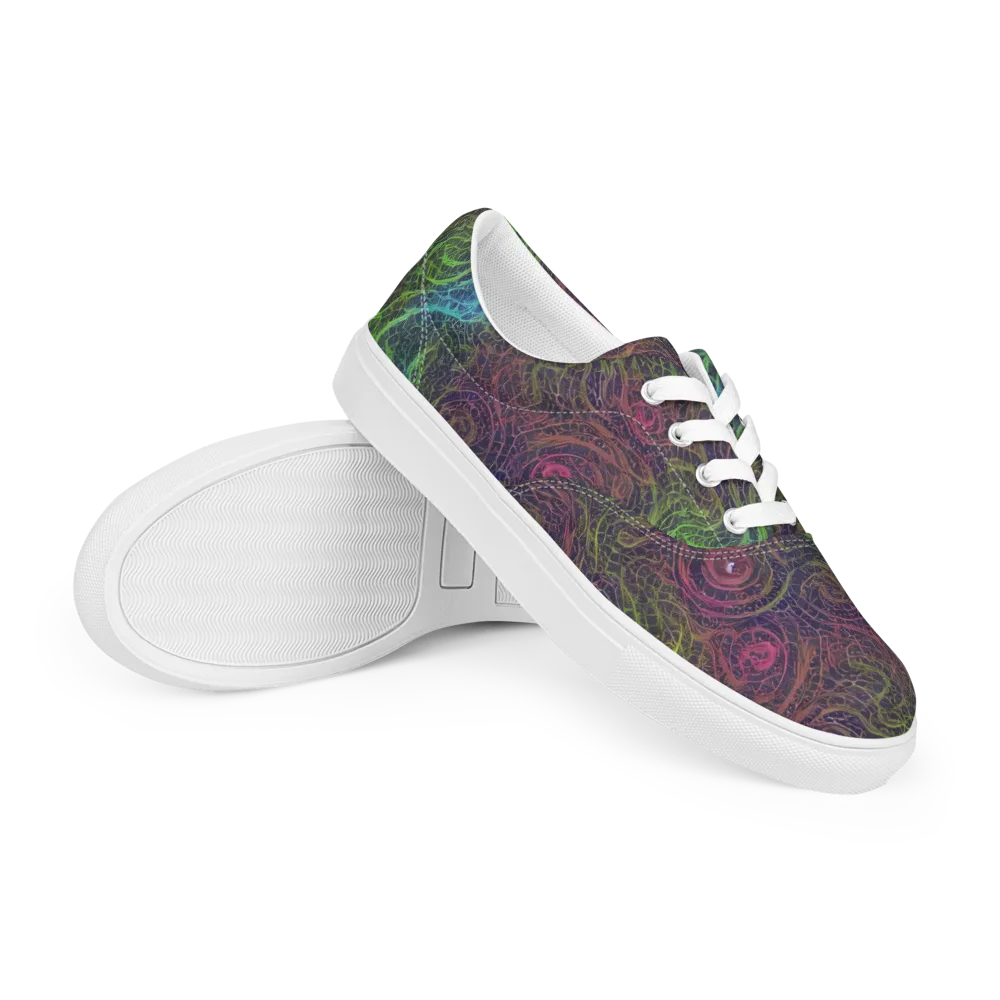 Chromatic Tangled on Men's Lace-Up Canvas Shoes — Right Front