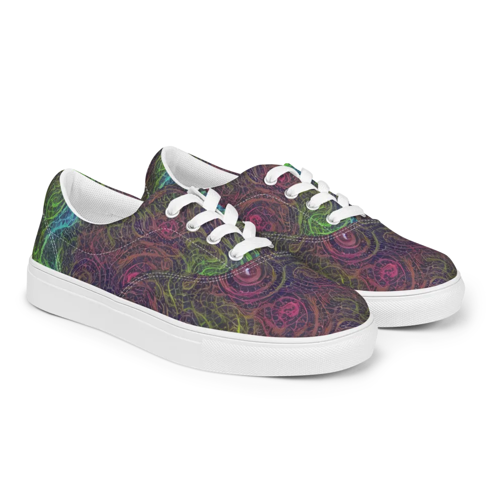 Chromatic Tangled on Men's Lace-Up Canvas Shoes — Right Front
