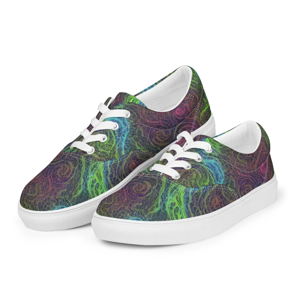 Chromatic Tangled on Men's Lace-Up Canvas Shoes — Left Front