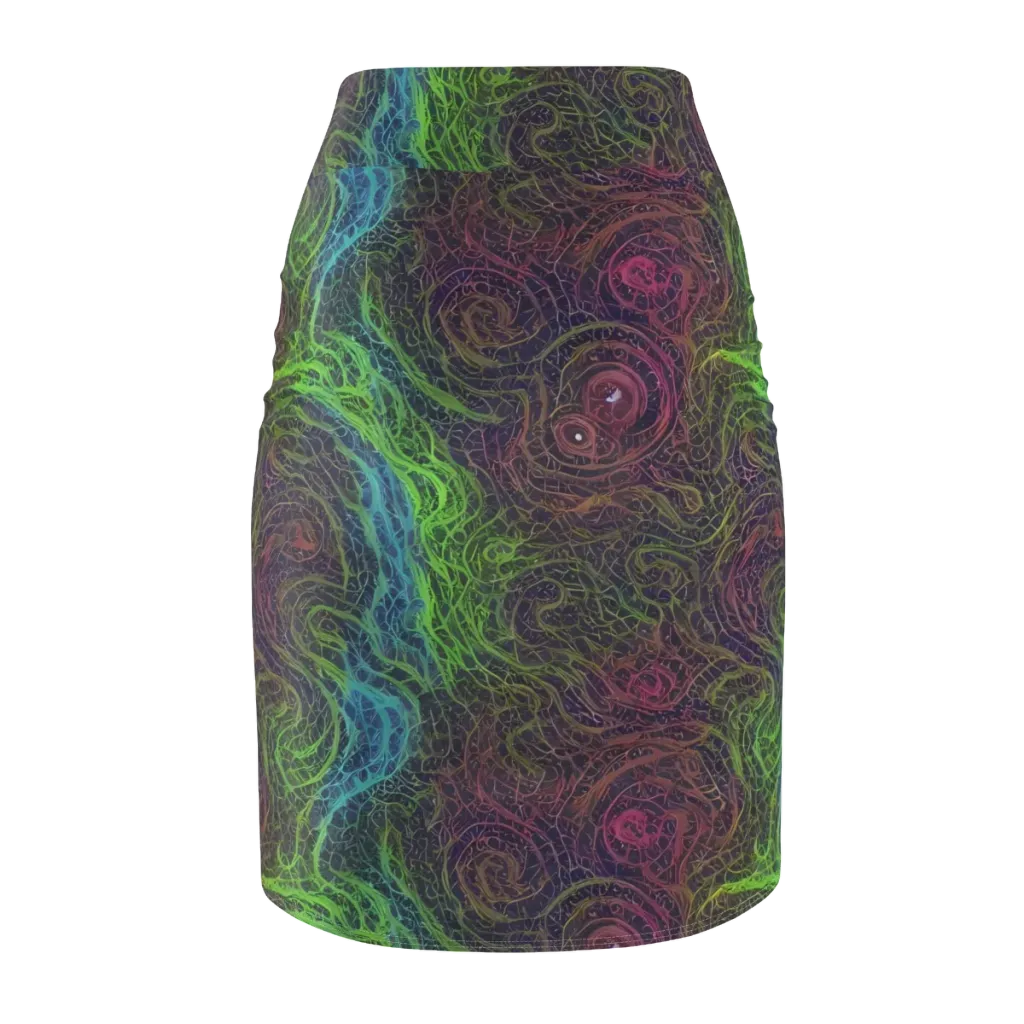Chromatic Tangled on Pencil Skirt — Back