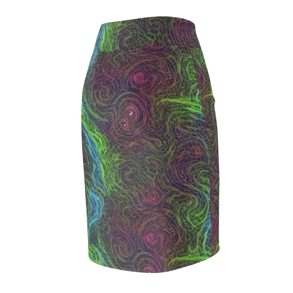 Chromatic Tangled on Pencil Skirt — Back Side