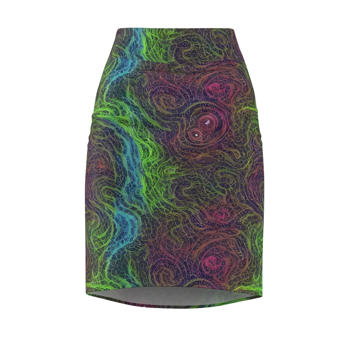 Chromatic Tangled on Pencil Skirt — Front