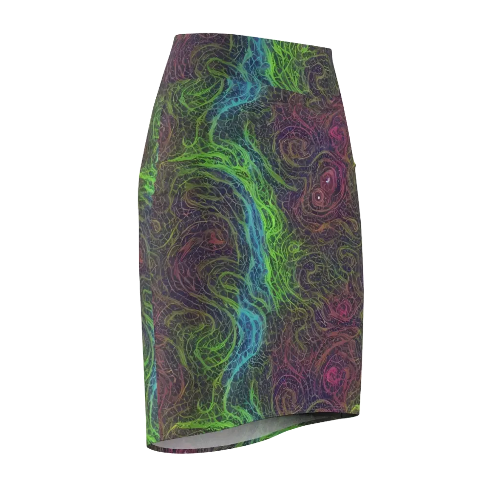 Chromatic Tangled on Pencil Skirt — Front Side