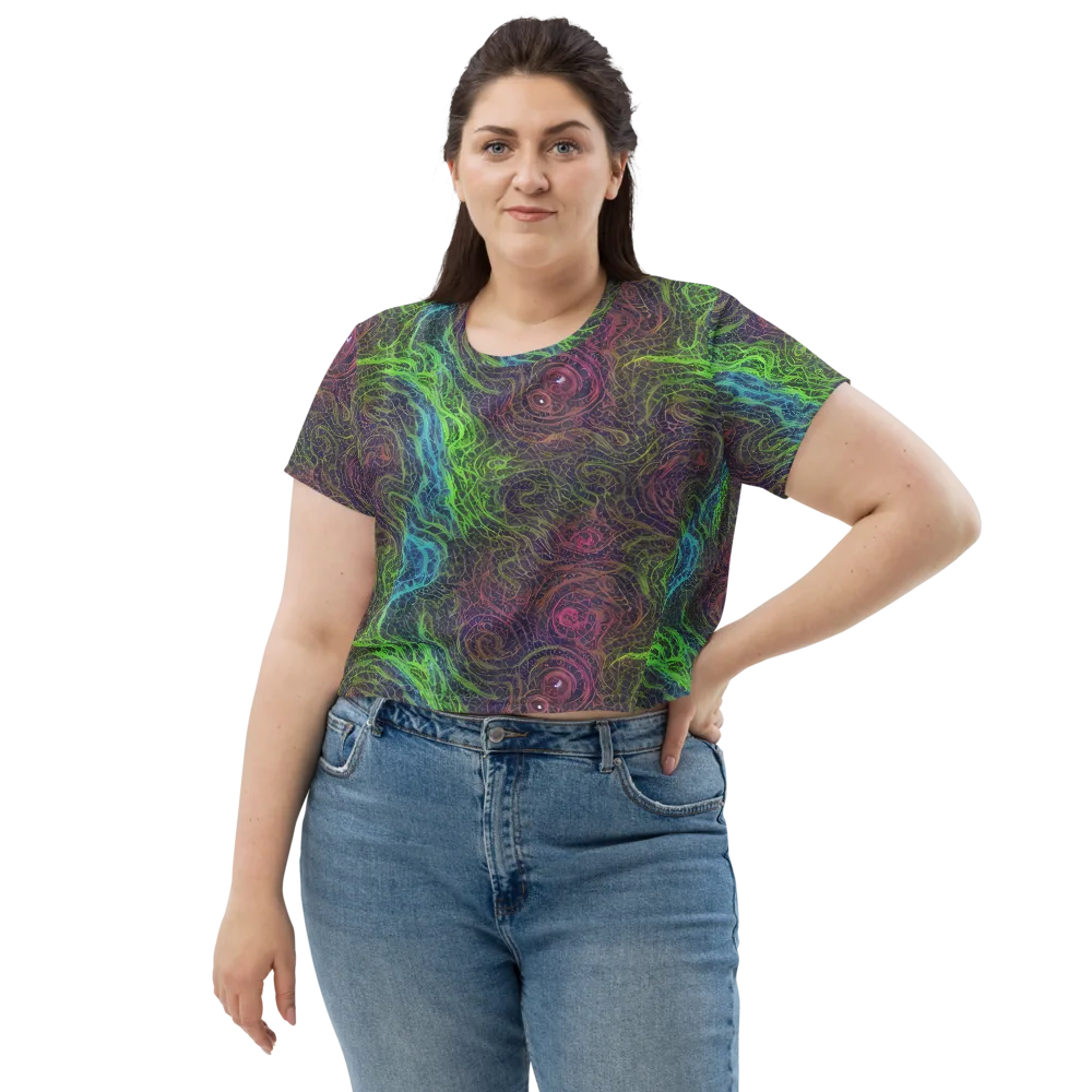 Chromatic Tangled on Crop Tee — Front