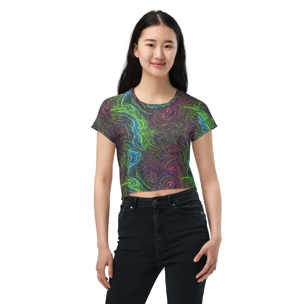 Chromatic Tangled on Crop Tee — Front