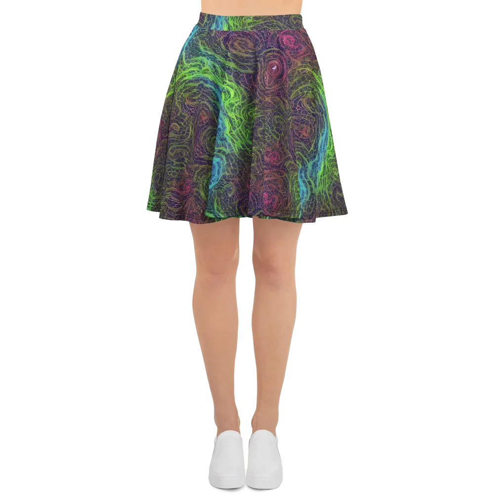 Chromatic Tangled on Skater Skirt — Front