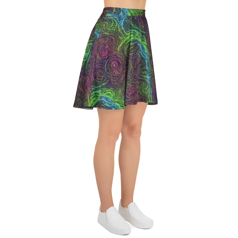 Chromatic Tangled on Skater Skirt — Right