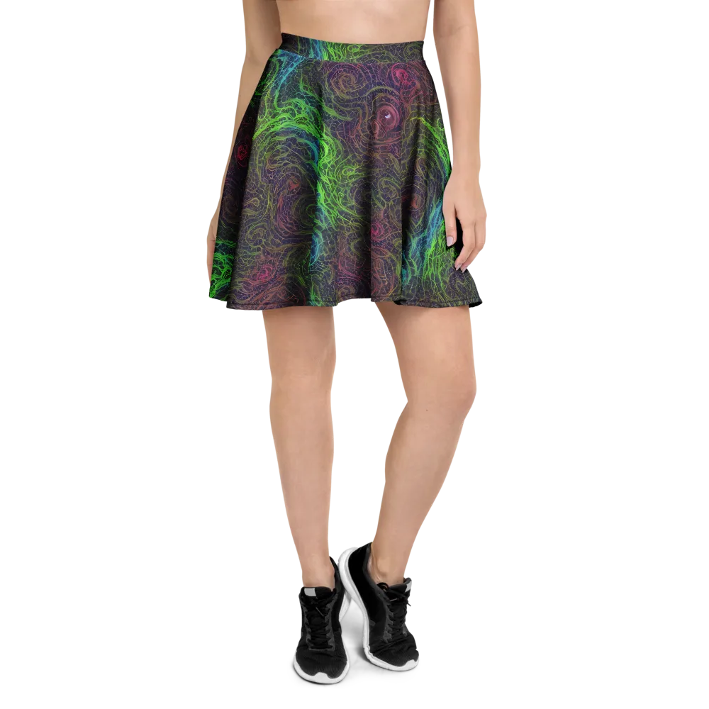 Chromatic Tangled on Skater Skirt — Front