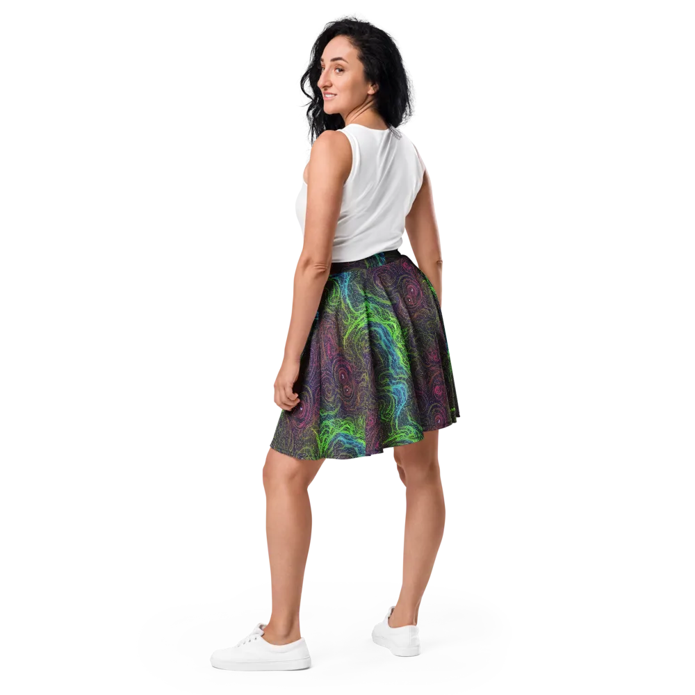 Chromatic Tangled on Skater Skirt — Back