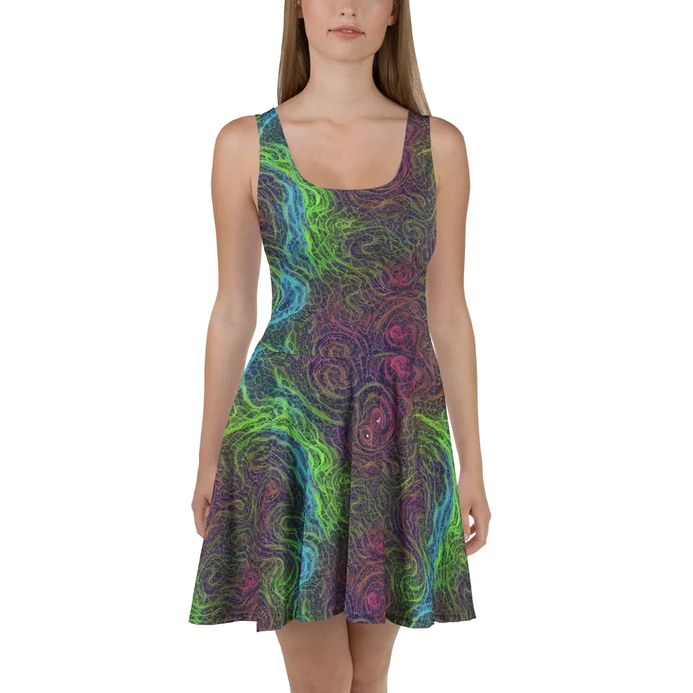 Chromatic Tangled on Skater Dress — Front