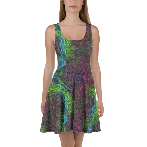 Chromatic Tangled on a Skater Dress