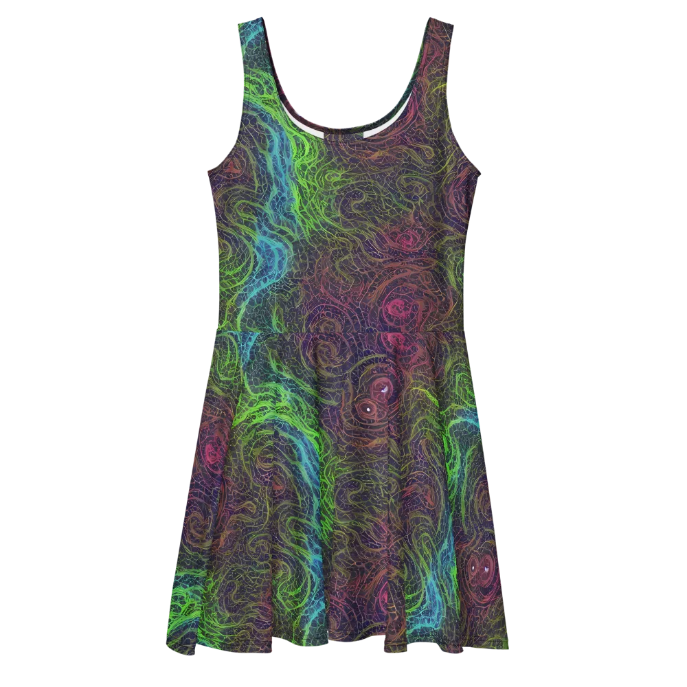 Chromatic Tangled on Skater Dress — Front
