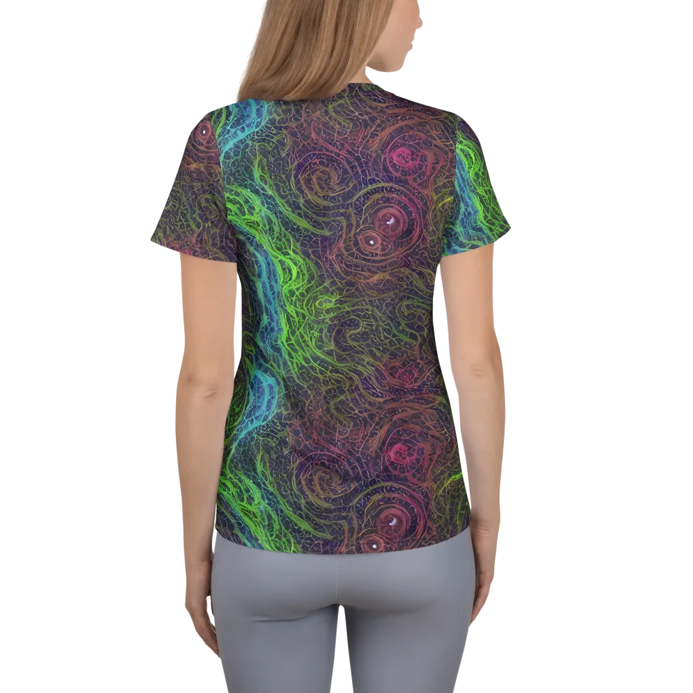 Chromatic Tangled on Women's Athletic T-Shirt — Back