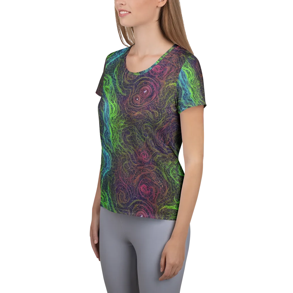 Chromatic Tangled on Women's Athletic T-Shirt — Left