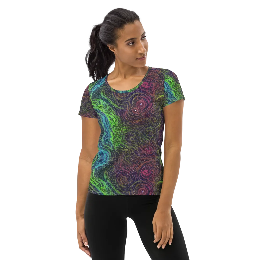 Chromatic Tangled on Women's Athletic T-Shirt — Front