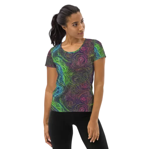 Chromatic Tangled on a Women's Athletic T-Shirt