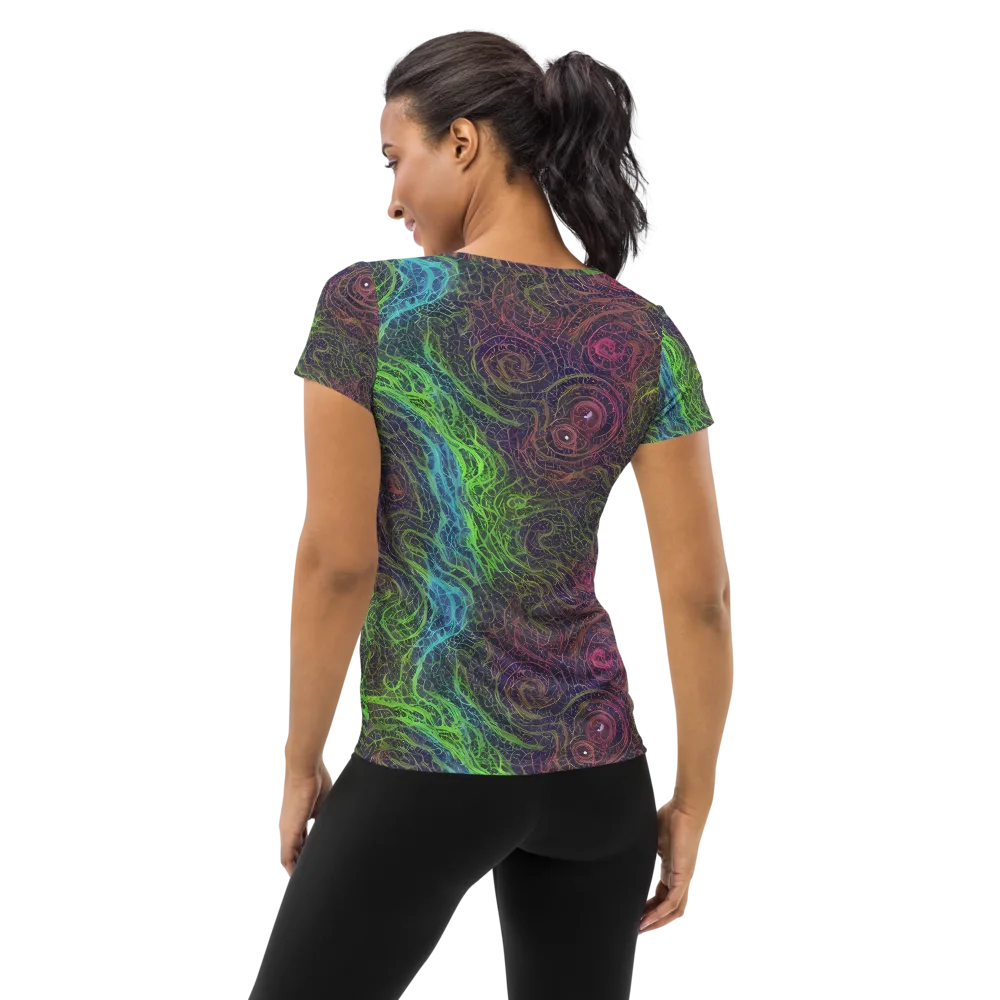 Chromatic Tangled on Women's Athletic T-Shirt — Back
