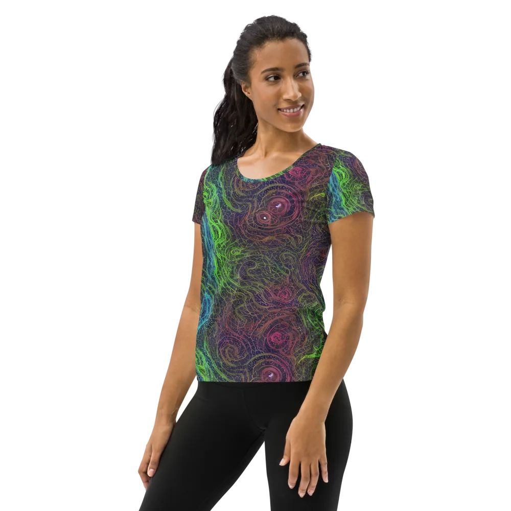 Chromatic Tangled on Women's Athletic T-Shirt — Left