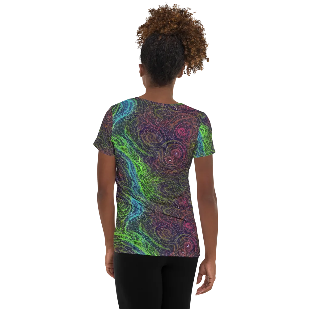 Chromatic Tangled on Women's Athletic T-Shirt — Back
