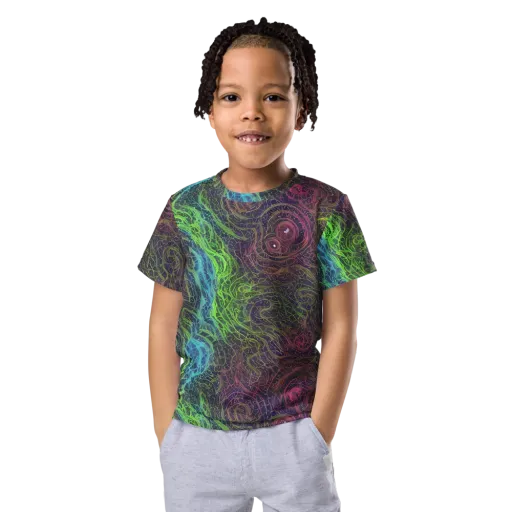 Chromatic Tangled on a Kids Crew Neck T-Shirt