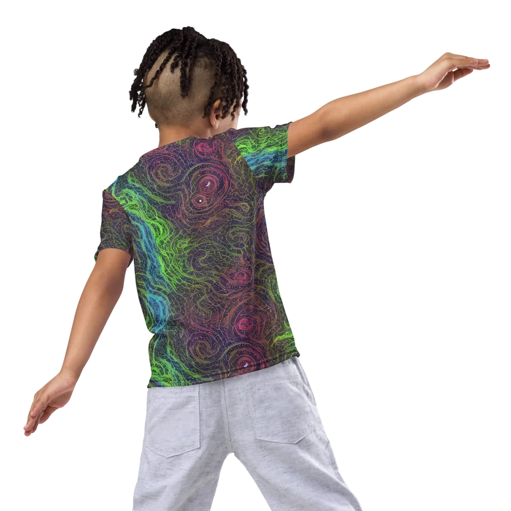 Chromatic Tangled on Kids Crew Neck T-Shirt — Back