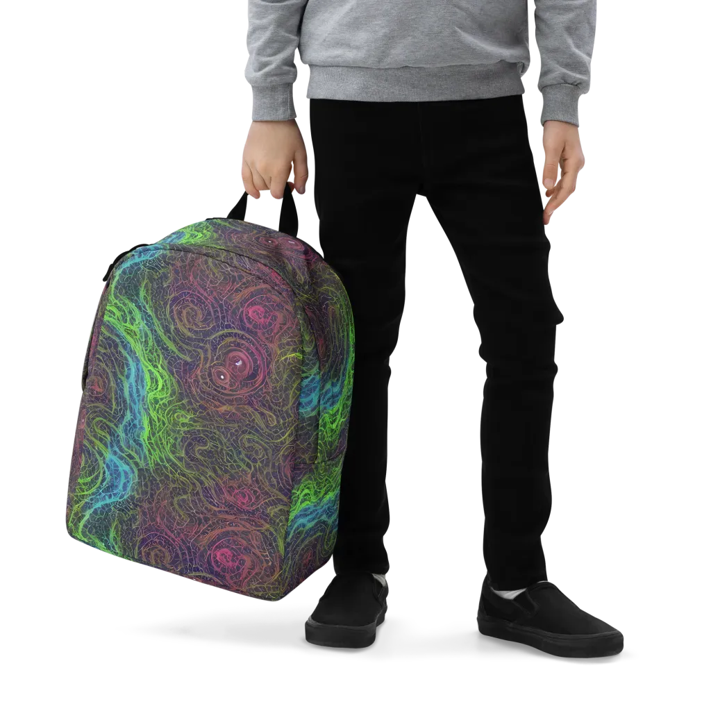 Chromatic Tangled on Minimalist Backpack — Zoomed-in