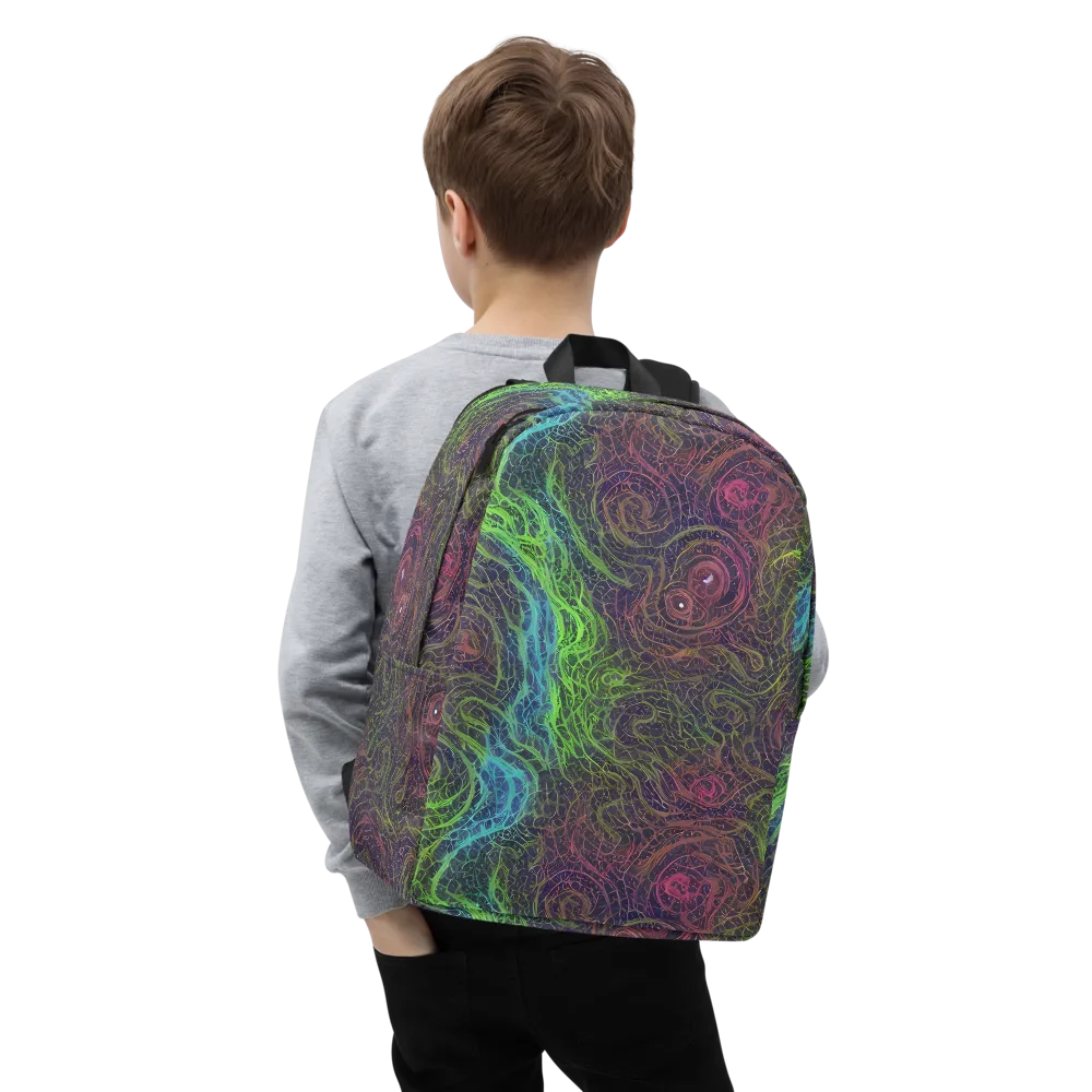 Chromatic Tangled on Minimalist Backpack — Zoomed-in