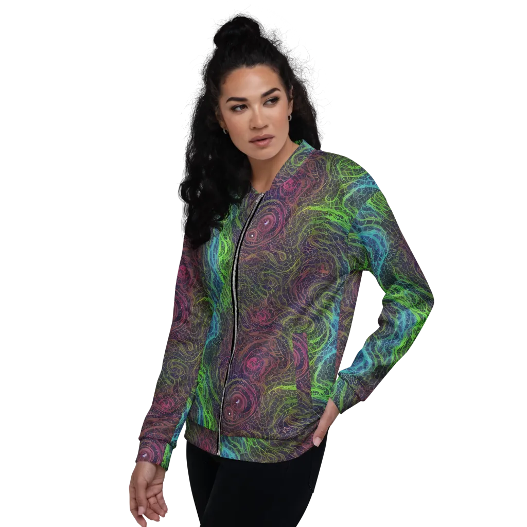 Chromatic Tangled on Bomber Jacket — Left